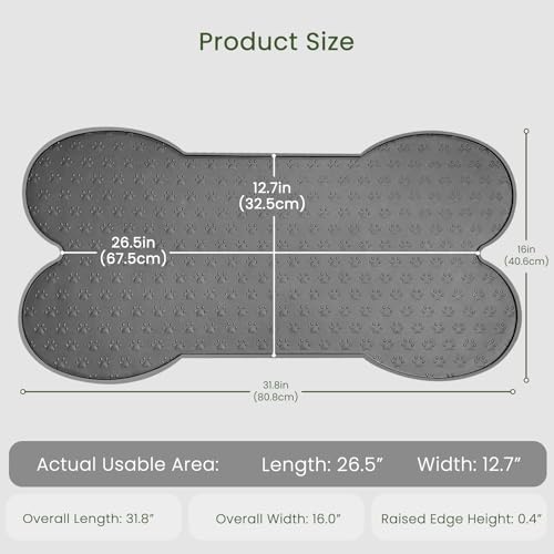 PWTAA Dog Food Mat Anti-Slip Silicone Dog Bowl Mat Thicker Pet Placemat - Image 2