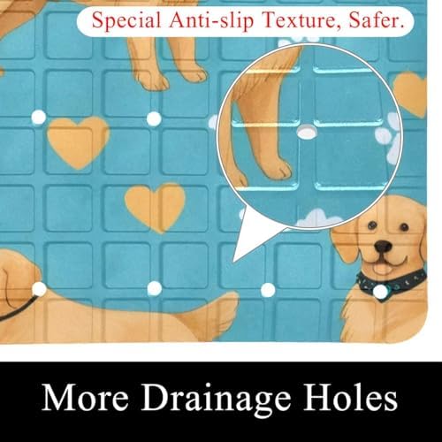 Bathtub Mat Non Slip 26.8x15.1In, Dogs Bath Mat - Image 2