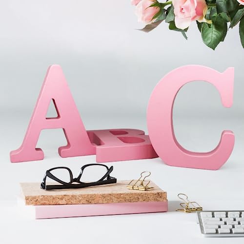 AOCEAN 6 Inch Pink Wood Letters Unfinished Wooden Letters - Image 5