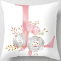 Pink Throw Pillow Covers Cute Alphabet Decorative Cushion Covers Square Letter by TillskuchThrowPillowCovers