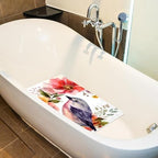 Shower Mat Non Slip 26.8 x 15.1 Inches, Watercolor Bird Florals Bathtub Mat - Image 5