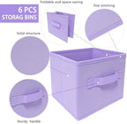 EBIGIC Purple Cube Storage Bins 9.0"x7.5"x7.5" Mini Size Fabirc Foldable Closet - Image 3