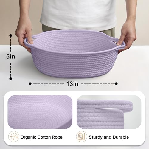MEGASKET Purple Small Woven Basket, 13” x 9” x 5” Baskets - Image 2