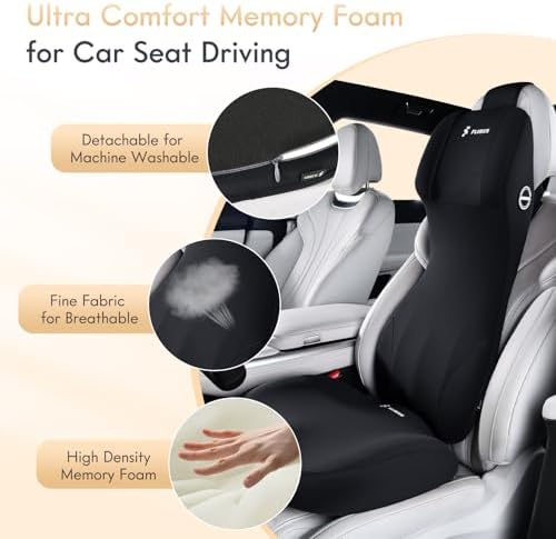 FLORICH Car Seat Cushion and Lumbar Support Headrest Pillow Memory Foam - Image 4
