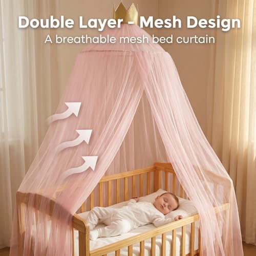 Baby Mosquitos Net Canopy, Elegant Color Home Mesh Netting, Bed Curtains - Image 3