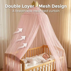 Baby Mosquitos Net Canopy, Elegant Color Home Mesh Netting, Bed Curtains - Image 3