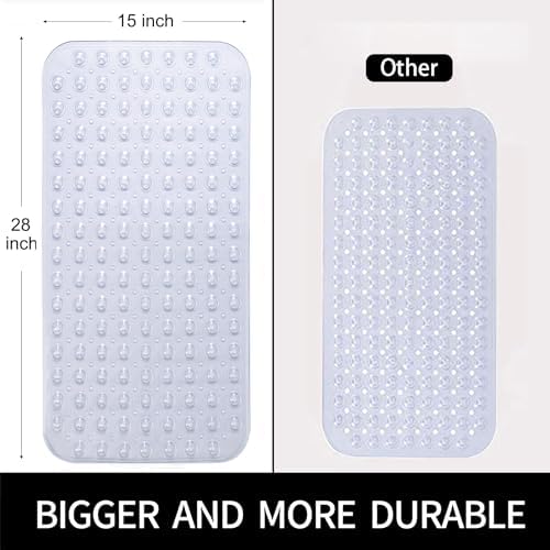 Non Slip Bathtub Shower Mat, Extra Long Bath Mat - Image 4
