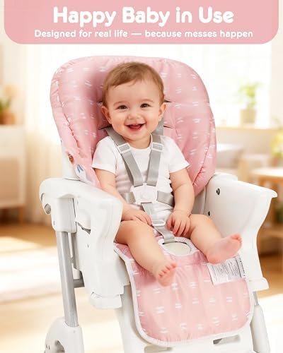 Baby High Chair Cover Replacement, Reversible & Waterproof High Chair Cushion - Image 2