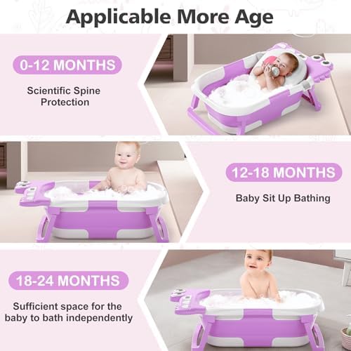 Collapsible Baby Bathtub for Newborn, Foldable Baby Bath Tub - Image 3