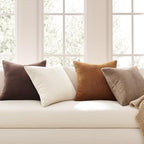 Topfinel Gold Brown Throw Pillow Covers Rustic Modern Soft Corduroy Striped - Image 2