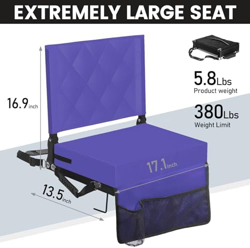 Sheenive Stadium Seats with Back Support, Padded Bleacher Seat Cushion - Image 2
