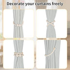 KLOGTSIND Magnetic Curtain Tiebacks, 2 Pack Wood Bead Curtain Holdbacks - Image 4