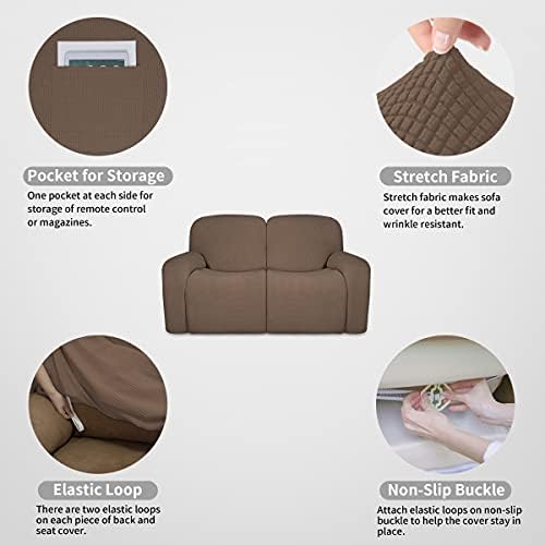 Easy-Going 100% Dual Waterproof Recliner Loveseat Cover, 6-Pieces Stretch - Image 5