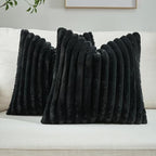 FUTEI Pack of 2 Faux Fur Throw Pillow Covers 28x28 Inch by FUTEI