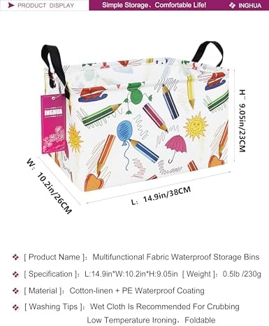 Rectangular Colored Pencil Storage Basket - Image 2