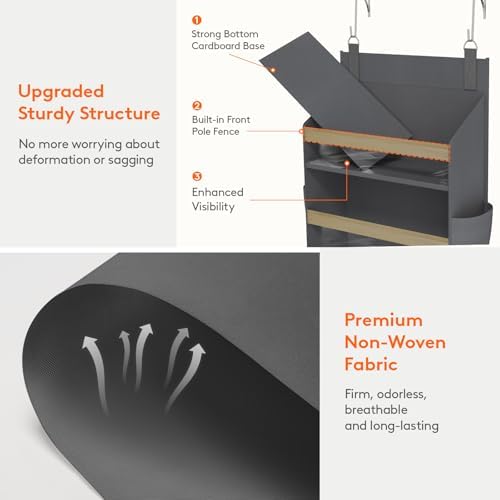 Lifewit 1 Pack Over the Door Organizer 10 Section Hanging Storage Dark Gray - Image 5