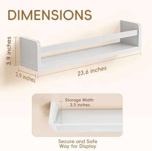 Floating Wall Nursery Book Shelves, 23.6 Inch - Image 2