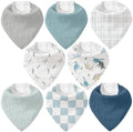 8 Pack Muslin Baby Bandana Bibs by CivaruaKids