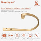 Curtain Holdbacks 4pcs, Warm Gold Barrel Zinc Alloy Curtain Tiebacks, Wall - Image 3