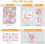 Custom Baby Girl Minky Crib Bedding Set, Elephant Bedding 3 Pcs Set - Image 4