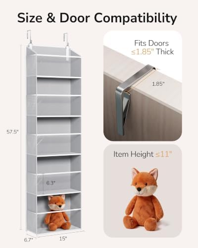 ULG Stuffed Animal Organizer Over the Door, Large Hanging Plush Toy Storage - Image 6