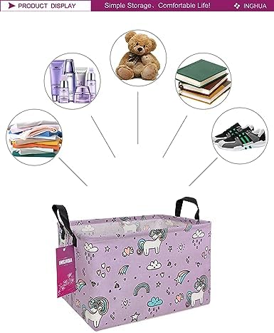 Rectangular Unicorn Storage Basket - Image 3