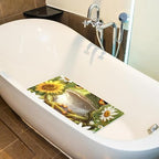Shower Mat Non Slip 26.8 x 15.1 Inches, Frog Daisies Bathtub Mat Shower Stall - Image 5