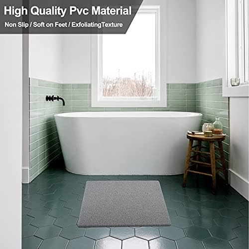 Shower Mat Non Slip Without Suction Cups 24x24 inch, PVC Loofah Bath Mat - Image 6