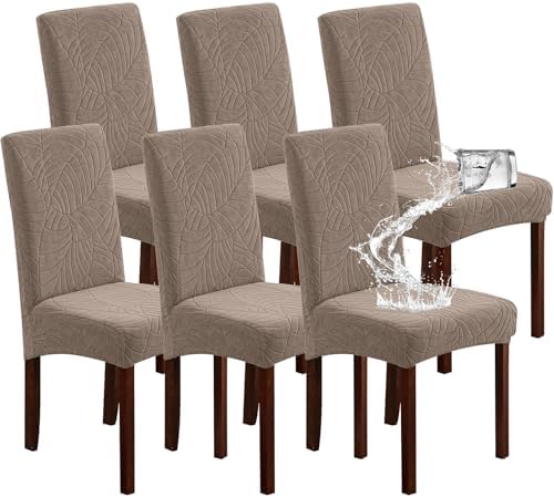 Waterproof Dining Room Chair Covers Set of 6 Slipcovers by Genina