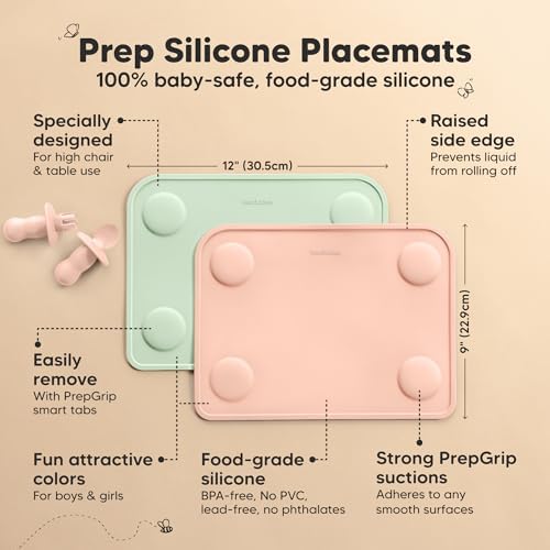 KeaBabies 2pk Silicone Placemats - Image 2