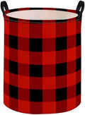 Kids Laundry Basket Red grid Hamper by DDBASKET