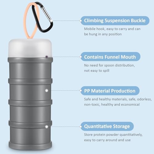 Baderke 2 Pcs Protein Powder Travel Container - Image 3