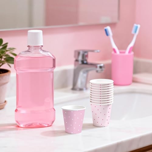 WRAPAHOLIC 3oz Pink Dot Bathroom Cups - Image 3