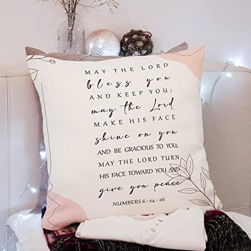 KongMoTree Bible Verse Pillow Cover, Numbers 6:24-26, Scripture Art Pillow Case - Image 2