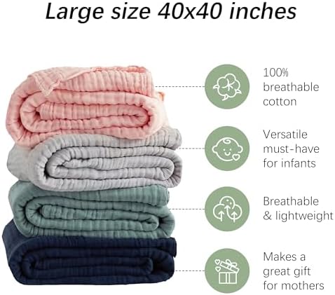 SWEET DOLPHIN Muslin Baby Bath Towels Blanket - Image 2
