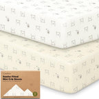2pk Mini Crib Sheets Fitted 38x26 Pack N Play Mattress Sheet by KeaBabies