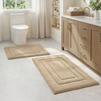 HOMEIDEAS Bathroom Rugs Sets 2 Piece, Soft Non Slip Bath Mat Khaki by HOMEIDEAS