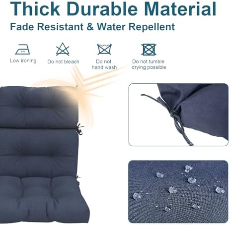 DYTXIII Outdoor High Back Chair Cushions Set of 2, Water Repellent Tufted - Image 4
