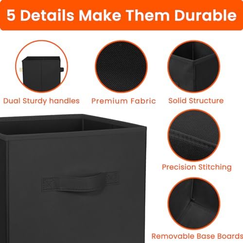 Criusia Storage Cubes, 11 Inch Clothes Storage Bins - Image 6