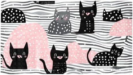 Bathtub Mat Non Slip 26.8x15.1 Inch, Polka Dot Cats Shower Mat by Anna+Cowper