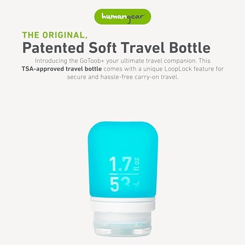humangear GoToob+ | Refillable Silicone Travel Bottle | Locking Lid | Food-Safe - Image 2