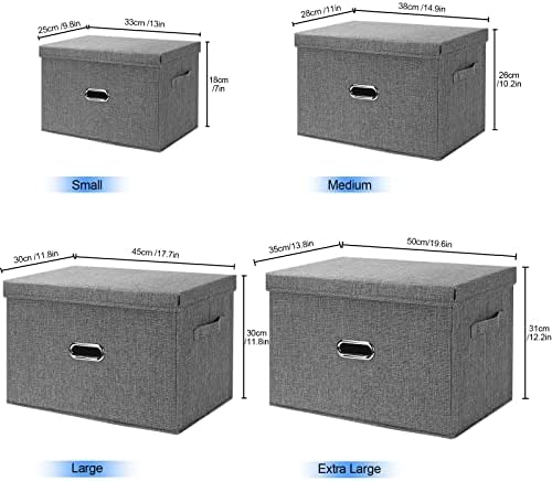 Large Linen Fabric Foldable Storage Bins - Image 7