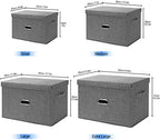 Large Linen Fabric Foldable Storage Bins - Image 7