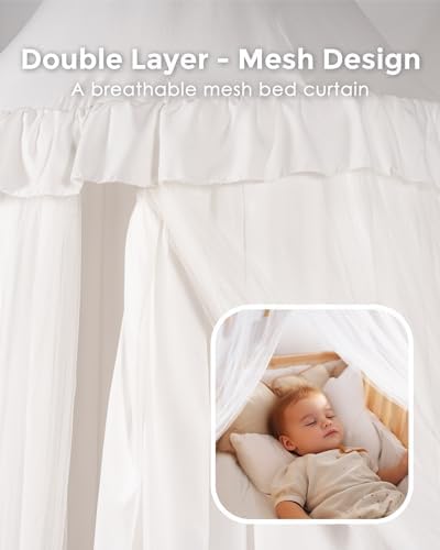Large Bed Canopy with Star Lights, Double Layer Canopy - Image 2