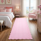 GarveeHome 2.5x8 Scalloped Washable Runner Rug Non Slip Hallway Kitchen Rug by GarveeHome