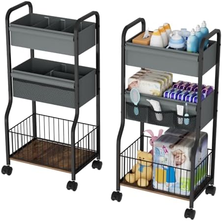 3-tier Baby Diaper Caddy Organizer and Storage Cart by NEYCIL
