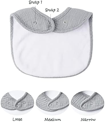 Konssy 8-Pack Muslin Baby Bibs, Adjustable Fit - Image 2