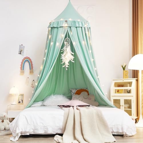 Kertnic Decor Princess Canopy for Girls Bed, Soft Smooth Playing Tent Canopy - Image 2