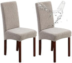 Genina Waterproof Dining Chair Covers Set of 2 Parsons Chair Slipcovers by Genina