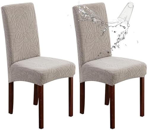 Genina Waterproof Dining Chair Covers Set of 2 Parsons Chair Slipcovers by Genina